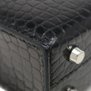 エルメス HERMES ヴェルー チェーン ミニ ブラック アリゲーター ショルダーバッグ シルバー金具 黒 シャイン