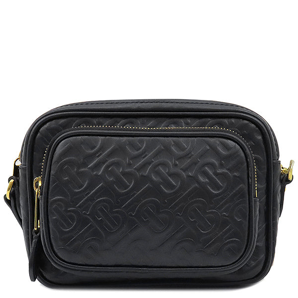 【超レア】バーバリーロンドン　カメラバッグ　クロスボディ　ショルダーバッグ　TB バーバリー BURBERRY TBモノグラム カメラバッグ ブラック レザー