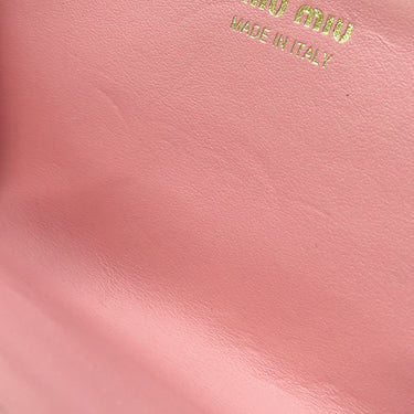 ミュウミュウ MIU MIU リボン付き キーケース 2B61 ブラック カーフ キーケース ゴールド金具 黒 ピンク 小銭入れ