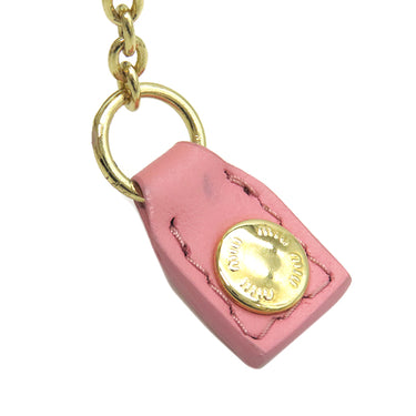 ミュウミュウ MIU MIU リボン付き キーケース 2B61 ブラック カーフ キーケース ゴールド金具 黒 ピンク 小銭入れ