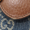 グッチ GUCCI ホースビット 1955 ミニ ショルダー 625615 ブルー×ブラウン レザー デニム ショルダーバッグ ゴールド金具 青 茶 GGデニム