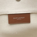 サンローラン SAINT LAURENT リヴ ゴーシュ 669299 アイボリー×ブラウン キャンバス レザー ショルダーバッグ シルバー金具 白 茶 RIVE GAUCHE