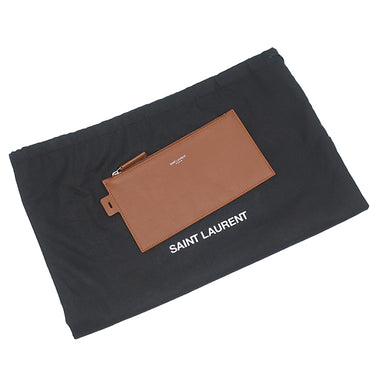 サンローラン SAINT LAURENT リヴ ゴーシュ 669299 アイボリー×ブラウン キャンバス レザー ショルダーバッグ シルバー金具 白 茶 RIVE GAUCHE