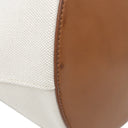 サンローラン SAINT LAURENT リヴ ゴーシュ 669299 アイボリー×ブラウン キャンバス レザー ショルダーバッグ シルバー金具 白 茶 RIVE GAUCHE