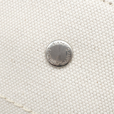 サンローラン SAINT LAURENT リヴ ゴーシュ 669299 アイボリー×ブラウン キャンバス レザー ショルダーバッグ シルバー金具 白 茶 RIVE GAUCHE