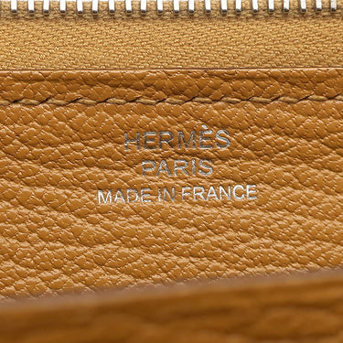 エルメス HERMES アザップロング クラシック キャラメル トゴ 長財布 シルバー金具 茶 ラウンドファスナー