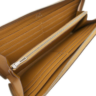 エルメス HERMES アザップロング クラシック キャラメル トゴ 長財布 シルバー金具 茶 ラウンドファスナー