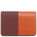 エルメス HERMES マンハッタン コイン カードケース オレンジ系×ボルドー系 ボックスカーフ ヴォースイフト 二つ折り財布 シルバー金具 コンパクト財布 コインケース バイカラー ソルド品