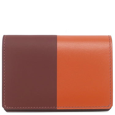 エルメス HERMES マンハッタン コイン カードケース オレンジ系×ボルドー系 ボックスカーフ ヴォースイフト 二つ折り財布 シルバー金具 コンパクト財布 コインケース バイカラー ソルド品