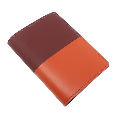 エルメス HERMES マンハッタン コイン カードケース オレンジ系×ボルドー系 ボックスカーフ ヴォースイフト 二つ折り財布 シルバー金具 コンパクト財布 コインケース バイカラー ソルド品