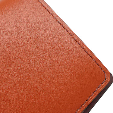 エルメス HERMES マンハッタン コイン カードケース オレンジ系×ボルドー系 ボックスカーフ ヴォースイフト 二つ折り財布 シルバー金具 コンパクト財布 コインケース バイカラー ソルド品