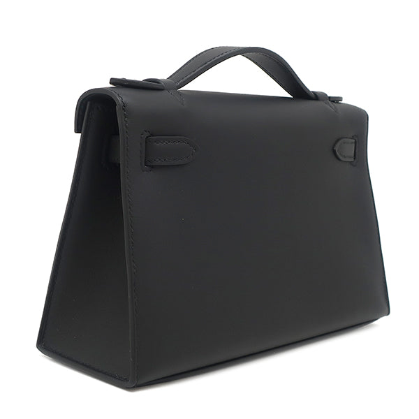 エルメス HERMES ポシェットケリー ブラック スイフト ハンドバッグ