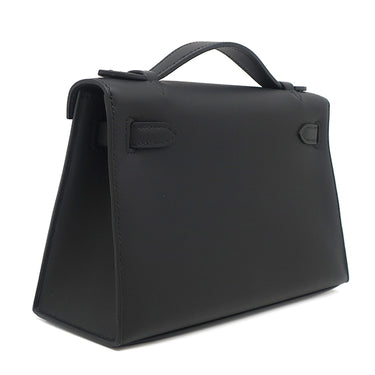 エルメス HERMES ポシェットケリー ブラック スイフト ハンドバッグ シルバー金具 新品 未使用 黒 ミニバッグ
