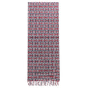 エルメス HERMES Ｈエコセ マリン×ボルドー カシミヤ マフラー 新品 未使用 紺 赤 ロゴ刺繡