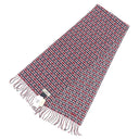 エルメス HERMES Ｈエコセ マリン×ボルドー カシミヤ マフラー 新品 未使用 紺 赤 ロゴ刺繡