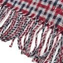 エルメス HERMES Ｈエコセ マリン×ボルドー カシミヤ マフラー 新品 未使用 紺 赤 ロゴ刺繡