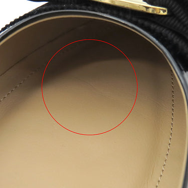 サルヴァトーレ・フェラガモ Salvatore Ferragamo ヴァリナ 1A181 574556 ブラック エナメル #6.5 パンプス ゴールド金具 黒 パテントレザー ヴァラ リボン