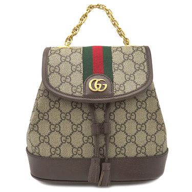 グッチ GUCCI オフィディア ミニ バックパック 795221 ベージュ×エボニー GGスプリームキャンバス リュック・デイパック ゴールド金具 茶