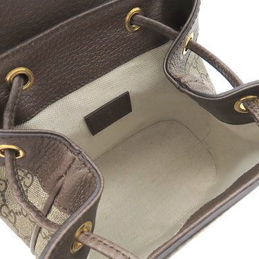 グッチ GUCCI オフィディア ミニ バックパック 795221 ベージュ×エボニー GGスプリームキャンバス リュック・デイパック ゴールド金具 茶