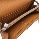 エルメス HERMES ケリーウォレット ロング ゴールド ヴォーエプソン 長財布 シルバー金具 茶
