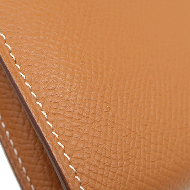 エルメス HERMES ケリーウォレット ロング ゴールド ヴォーエプソン 長財布 シルバー金具 茶