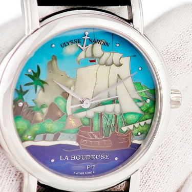 腕時計 ユリスナルダン ULYSSE NARDIN サンマルコ ラ・ブードゥーズ 139-70-9 自動巻き メンズ Pt950 クロワゾネ 5本限定 ラウンド 七宝