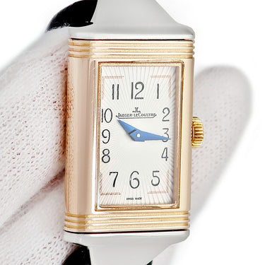 腕時計 ジャガールクルト JAEGER LECOULTRE レベルソ ワン コルドネ Q3264520/200.D.47 クオーツ レディース K18PG×SS スクエア 回転 アラビア