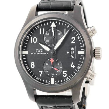 腕時計 IWC IWC パイロットウォッチ クロノグラフ トップガン IW388001 自動巻き メンズ ブラック デイデイト 限定