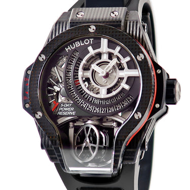 腕時計 ウブロ HUBLOT MP-09 トゥールビヨン バイ-アクシス 3Dカーボン 909.QD.1120.RX 手巻き メンズ OH済 スケルトン 黒 限定