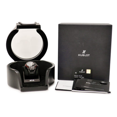 腕時計 ウブロ HUBLOT MP-09 トゥールビヨン バイ-アクシス 3Dカーボン 909.QD.1120.RX 手巻き メンズ OH済 スケルトン 黒 限定