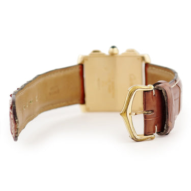 腕時計 カルティエ Cartier タンク フランセーズ XL クロノ リフレックス W5000556 クオーツ メンズ OH済 K18YG 永久カレンダー