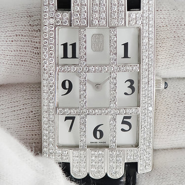 腕時計 ハリーウィンストン Harry Winston アヴェニュー AVEQHM00WW007 クオーツ メンズ K18WG 純正ダイヤ ホワイト スクエア グリッド