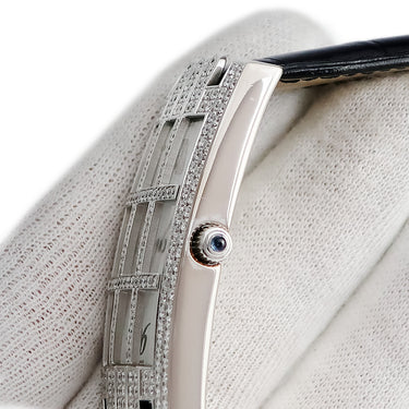 腕時計 ハリーウィンストン Harry Winston アヴェニュー AVEQHM00WW007 クオーツ メンズ K18WG 純正ダイヤ ホワイト スクエア グリッド