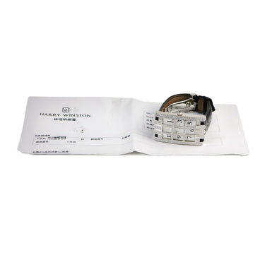 腕時計 ハリーウィンストン Harry Winston アヴェニュー AVEQHM00WW007 クオーツ メンズ K18WG 純正ダイヤ ホワイト スクエア グリッド