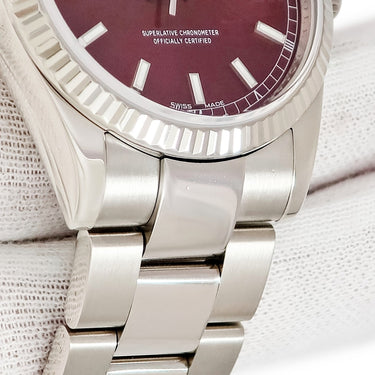 腕時計 ロレックス ROLEX デイデイト 36 チェリー 118239 自動巻き メンズ メーカーOH済 Z番 K18WG無垢 赤 オイスターブレス