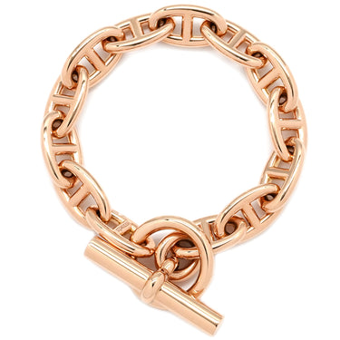 エルメス HERMES シェーヌダンクル GM ローズゴールド K18PG ブレスレット ピンクゴールド 13コマ スターリングシルバー AU750