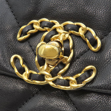 シャネル CHANEL シャネル 19 チェーンショルダー AS1160 ブラック ラムスキン ショルダーバッグ ゴールド金具 黒 ココマーク