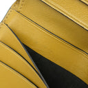 ロエベ LOEWE コンパクト ジップ ウォレット C500Z41X04 タン×オークル レザー 二つ折り財布 シルバー金具 茶 黄色 バイカラー アナグラム