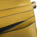 ロエベ LOEWE コンパクト ジップ ウォレット C500Z41X04 タン×オークル レザー 二つ折り財布 シルバー金具 茶 黄色 バイカラー アナグラム