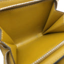 ロエベ LOEWE コンパクト ジップ ウォレット C500Z41X04 タン×オークル レザー 二つ折り財布 シルバー金具 茶 黄色 バイカラー アナグラム