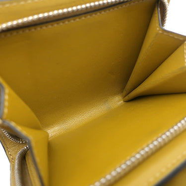 ロエベ LOEWE コンパクト ジップ ウォレット C500Z41X04 タン×オークル レザー 二つ折り財布 シルバー金具 茶 黄色 バイカラー アナグラム