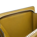 ロエベ LOEWE コンパクト ジップ ウォレット C500Z41X04 タン×オークル レザー 二つ折り財布 シルバー金具 茶 黄色 バイカラー アナグラム