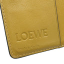 ロエベ LOEWE コンパクト ジップ ウォレット C500Z41X04 タン×オークル レザー 二つ折り財布 シルバー金具 茶 黄色 バイカラー アナグラム