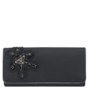 プラダ PRADA イブニング ベア 1M0201 ブラック ナイロン ビジュー 長財布 シルバー金具 ビジュー クマ 黒