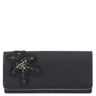 プラダ PRADA イブニング ベア 1M0201 ブラック ナイロン ビジュー 長財布 シルバー金具 ビジュー クマ 黒