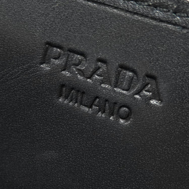 プラダ PRADA イブニング ベア 1M0201 ブラック ナイロン ビジュー 長財布 シルバー金具 ビジュー クマ 黒