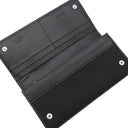 プラダ PRADA イブニング ベア 1M0201 ブラック ナイロン ビジュー 長財布 シルバー金具 ビジュー クマ 黒