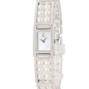 腕時計 ミキモト MIKIMOTO パールウォッチ NNS-8019PF クオーツ レディース SS×パール コンビ シェル 白 スクエア MIKIMOTO