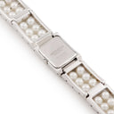 腕時計 ミキモト MIKIMOTO パールウォッチ NNS-8019PF クオーツ レディース SS×パール コンビ シェル 白 スクエア MIKIMOTO