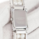 腕時計 ミキモト MIKIMOTO パールウォッチ NNS-8019PF クオーツ レディース SS×パール コンビ シェル 白 スクエア MIKIMOTO